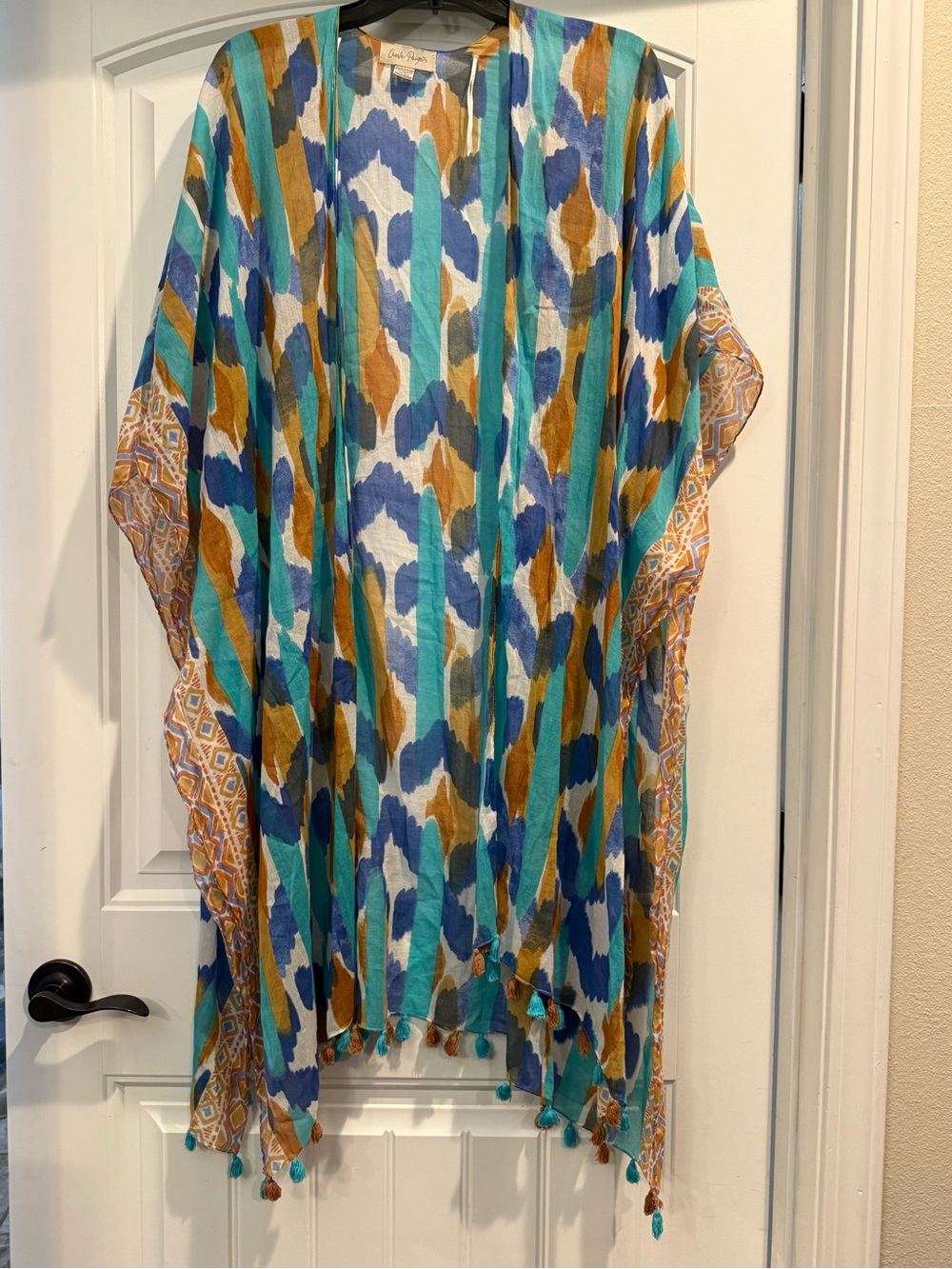 Charlie Paige Abstract Tassled Kimono